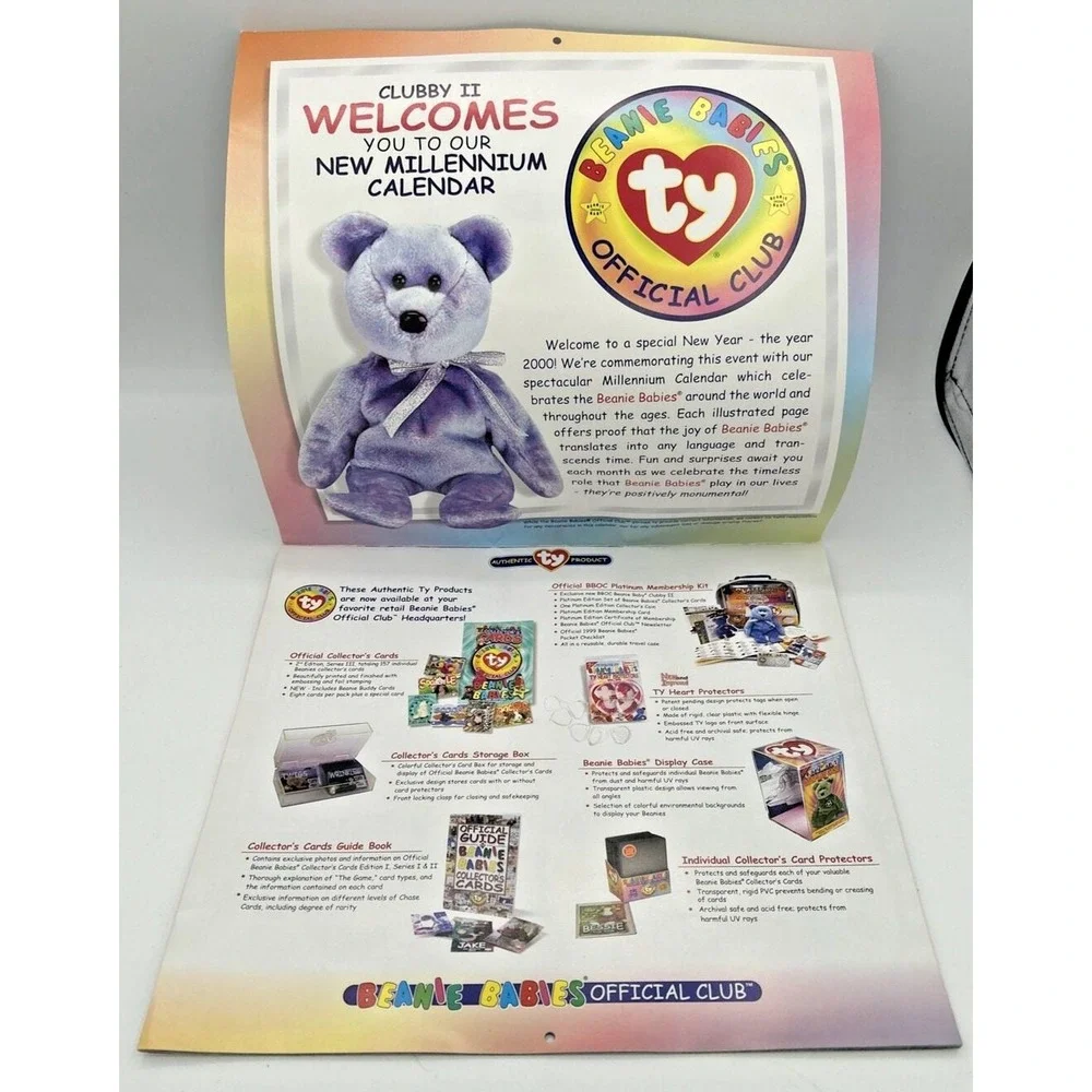 TY Beanie Babies Millennium Year 2000 Wall Calendar 16 Months SKU BB30